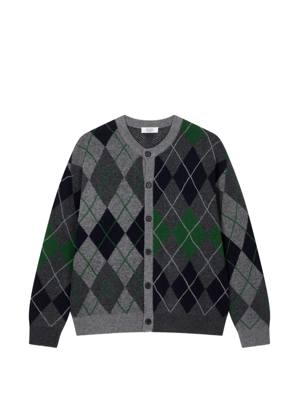 TOMBOY argyle-intarsia knit cardigan