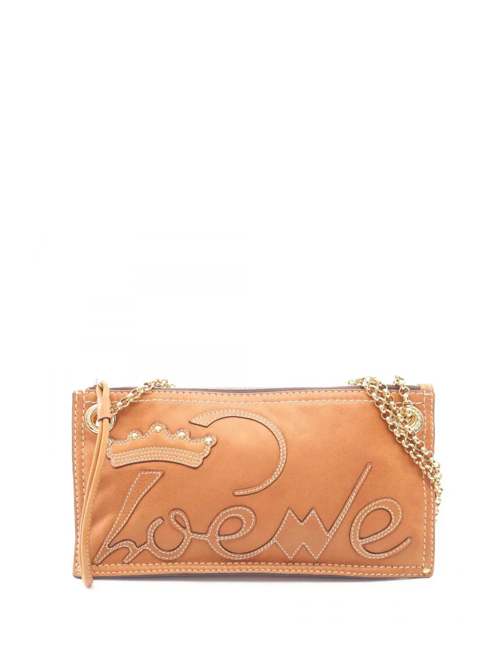 Loewe Pre-Owned 2010-2026 Leather Crown Chain shoulder bag - Marrone