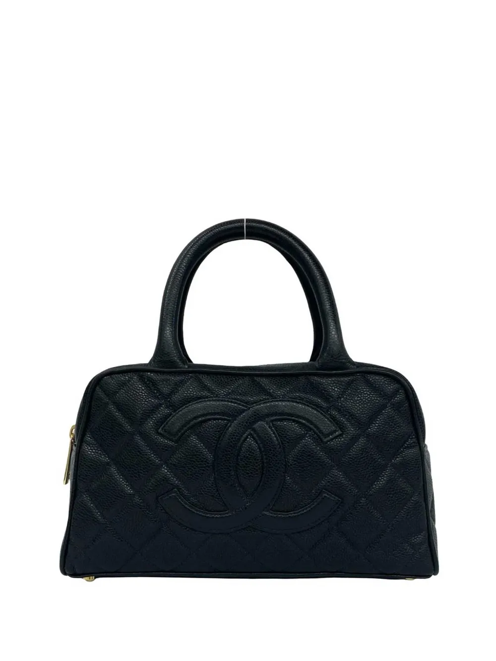 CHANEL Pre-Owned 2003-2004 CC Quilted Caviar Bowling Bag handbag - Nero