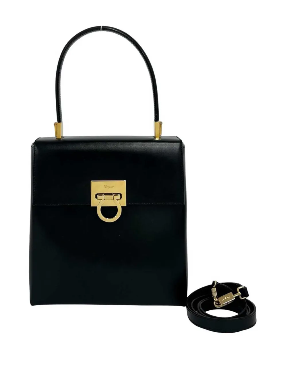 Ferragamo Pre-Owned 2010-2026 Leather Gancini Top Handle Bag satchel - Nero