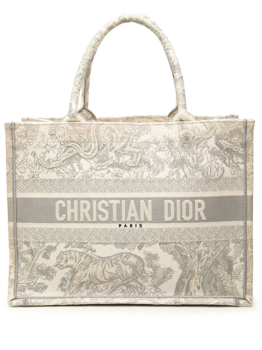 Christian Dior Pre-Owned 2020 Medium Canvas Embroidered Dioriviera Toile De Jouy Book tote bag - Grau