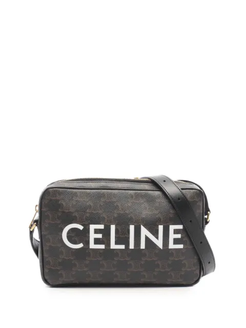 Celine Pre-Owned 2010-2026 Medium Triomphe Coated Canvas Logo crossbody bag