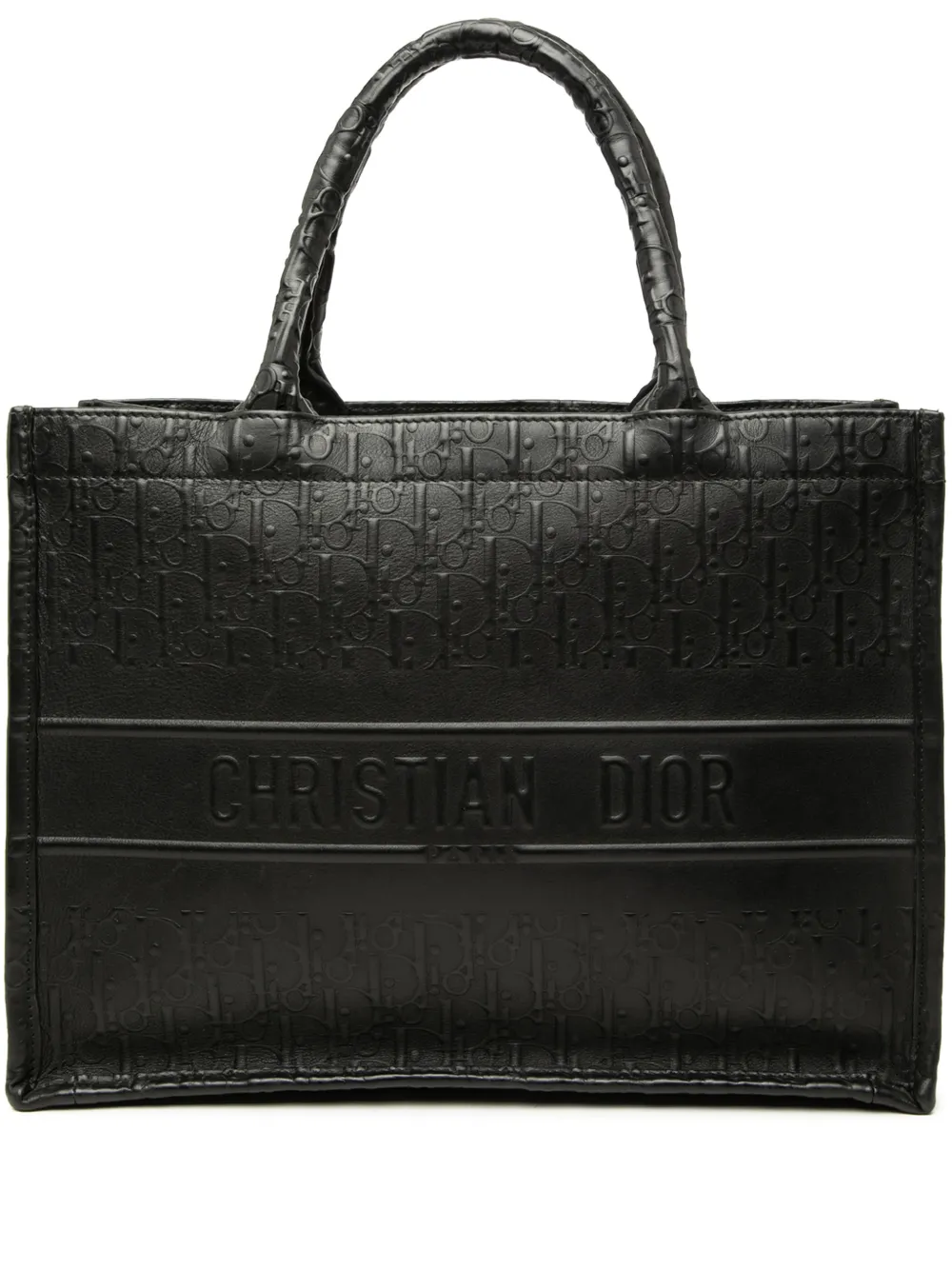 Christian Dior Pre-Owned 2019 medium Oblique leren Book shopper met reliëf Zwart