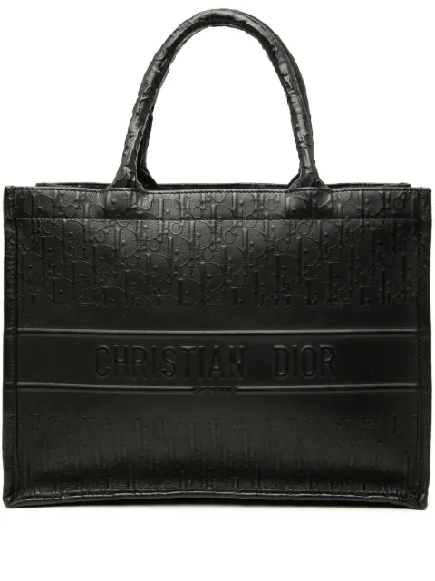 Christian Dior Pre-Owned Medium Oblique Embossed Leather Book 手提包（2019年典藏款）