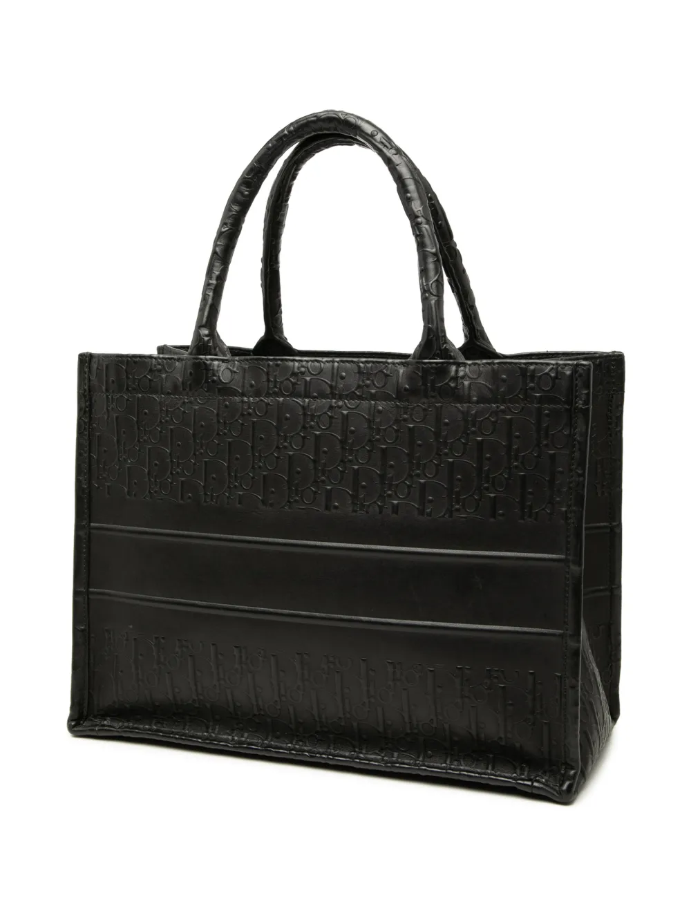 Christian Dior Pre-Owned 2019 medium Oblique leren Book shopper met reliëf Zwart