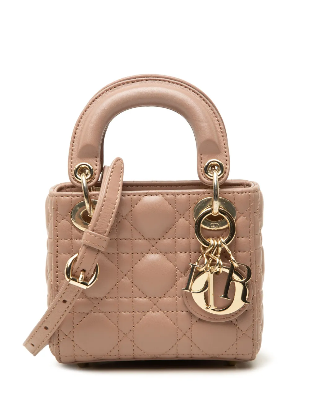 Christian Dior Pre-Owned 2020 mini Cannage Lady Dior Satchel-Tasche - Braun