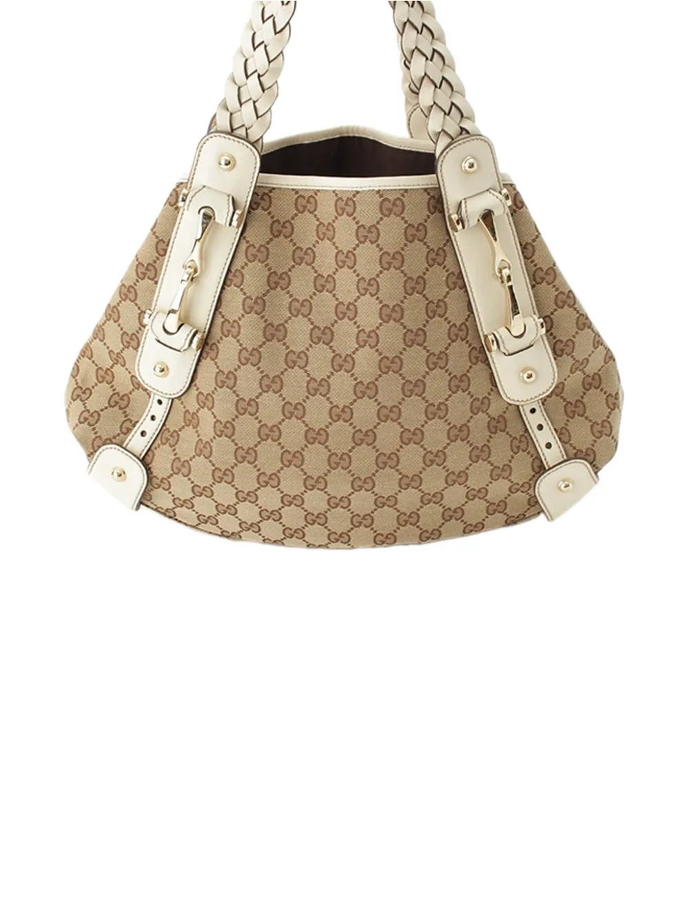 Gucci Pre-Owned 2000-2015 Small GG Canvas Horsebit Pelham shoulder bag - Bianco