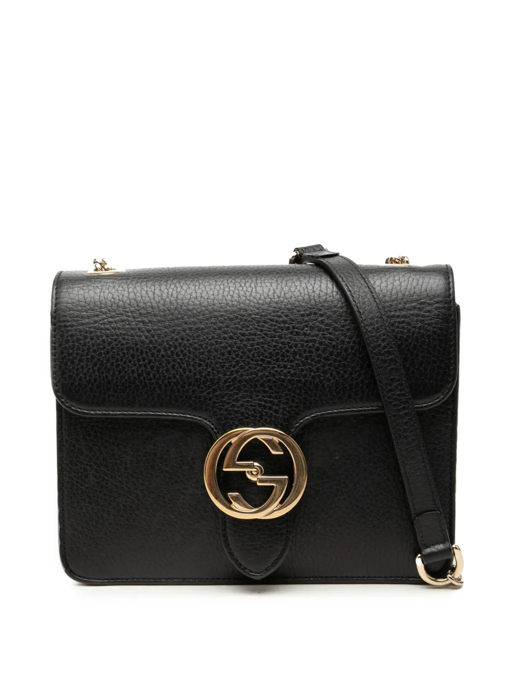 Gucci Pre-Owned 2016-2026 Small Dollar Calfskin Interlocking G crossbody bag - Nero