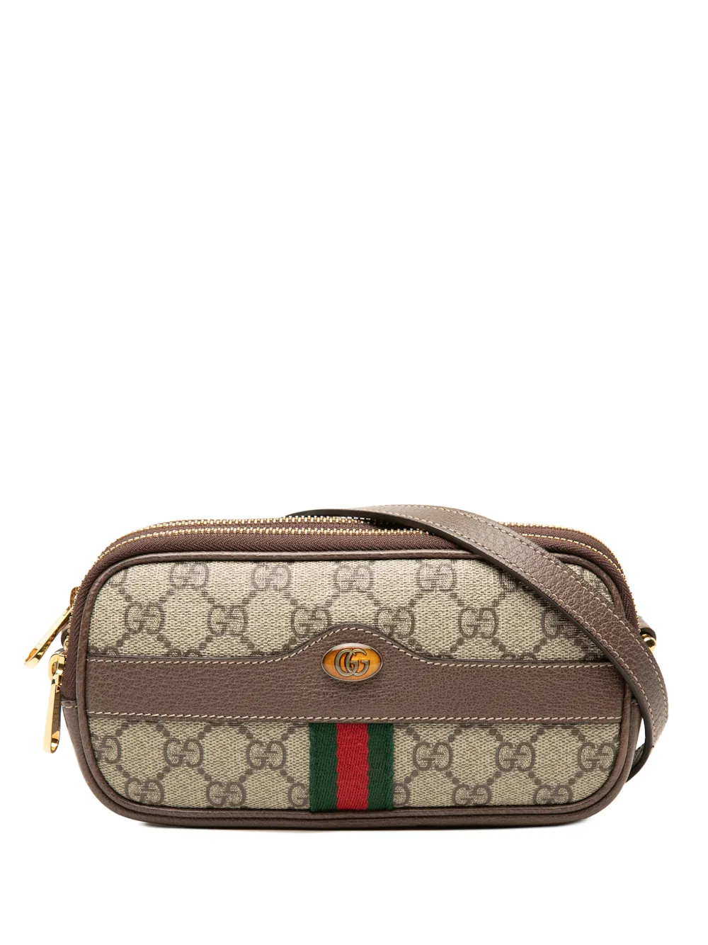 Gucci Pre-Owned 2016-2026 Mini GG Supreme Web Ophidia Triple Zip crossbody bag - Toni neutri