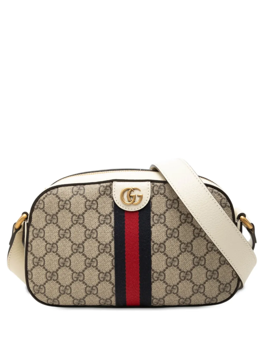 Gucci Pre-Owned 2016-2026 Small GG Supreme Textured Calfskin Web Ophidia Camera Bag crossbody bag - Toni neutri
