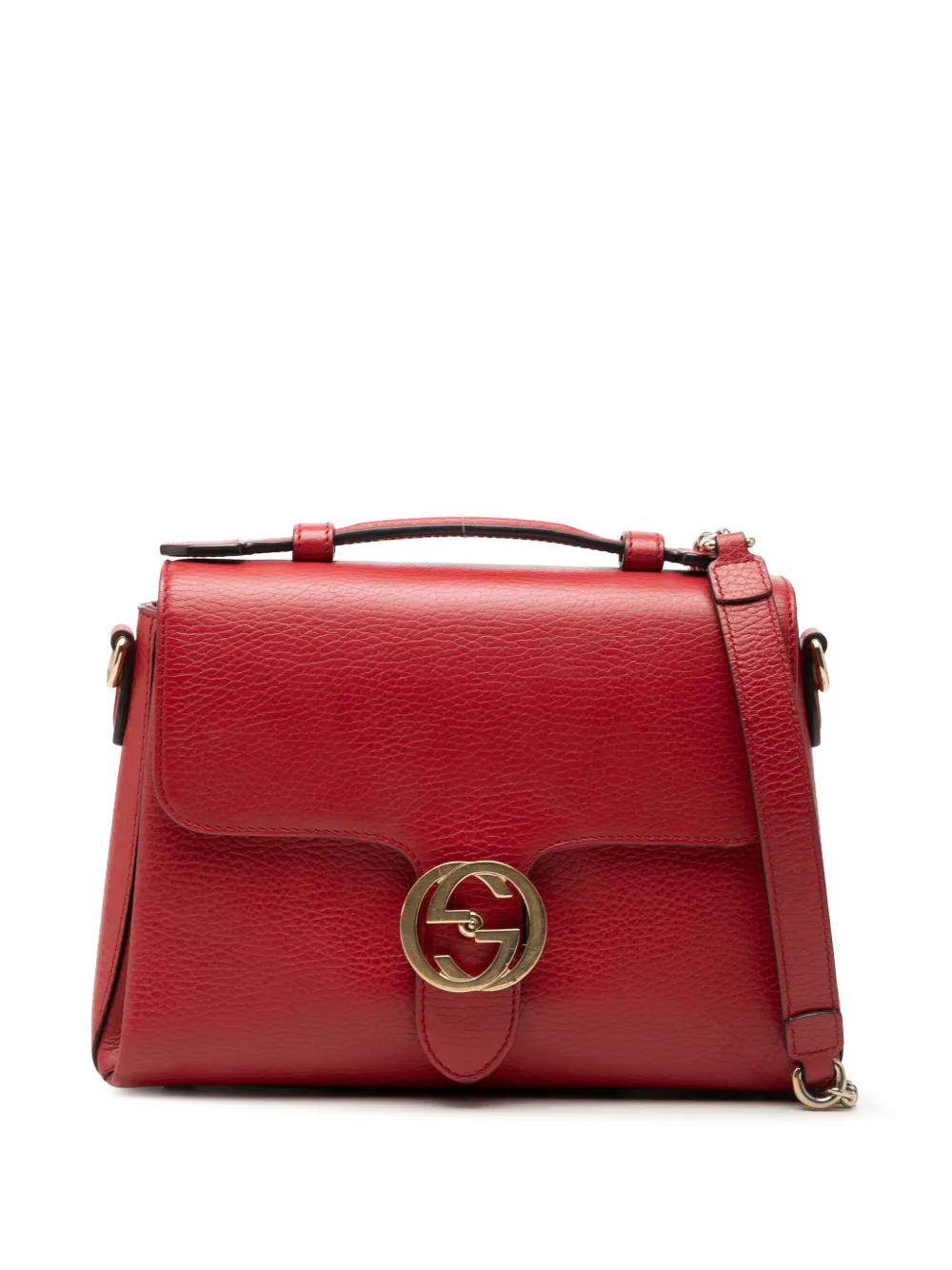 Gucci Pre-Owned 2000-2015 Small Dollar Calf Interlocking G satchel - Rosso
