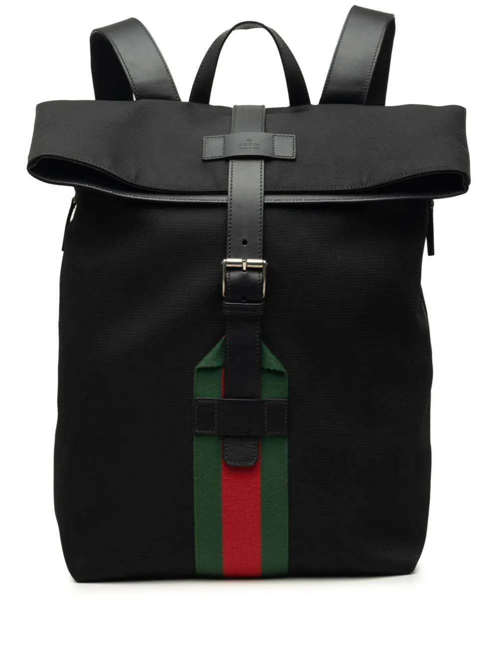 Gucci Pre-Owned 2000-2015 Canvas Techno Web Fold Over backpack - Nero