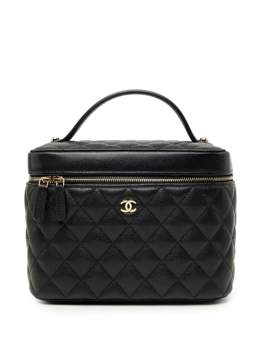 CHANEL Pre-Owned 2021-2026 Medium CC Quilted Caviar Case vanity bag - Nero