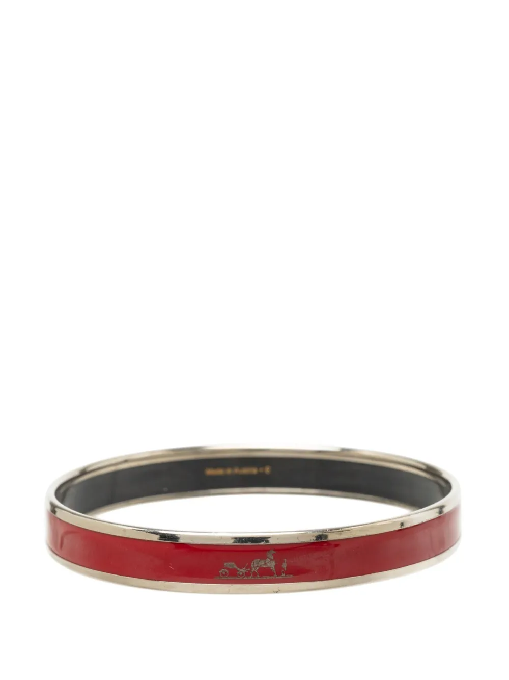 Hermès Pre-Owned 2000-2025 Narrow Enamel Calech Bangle 65 costume bracelet - Rosso