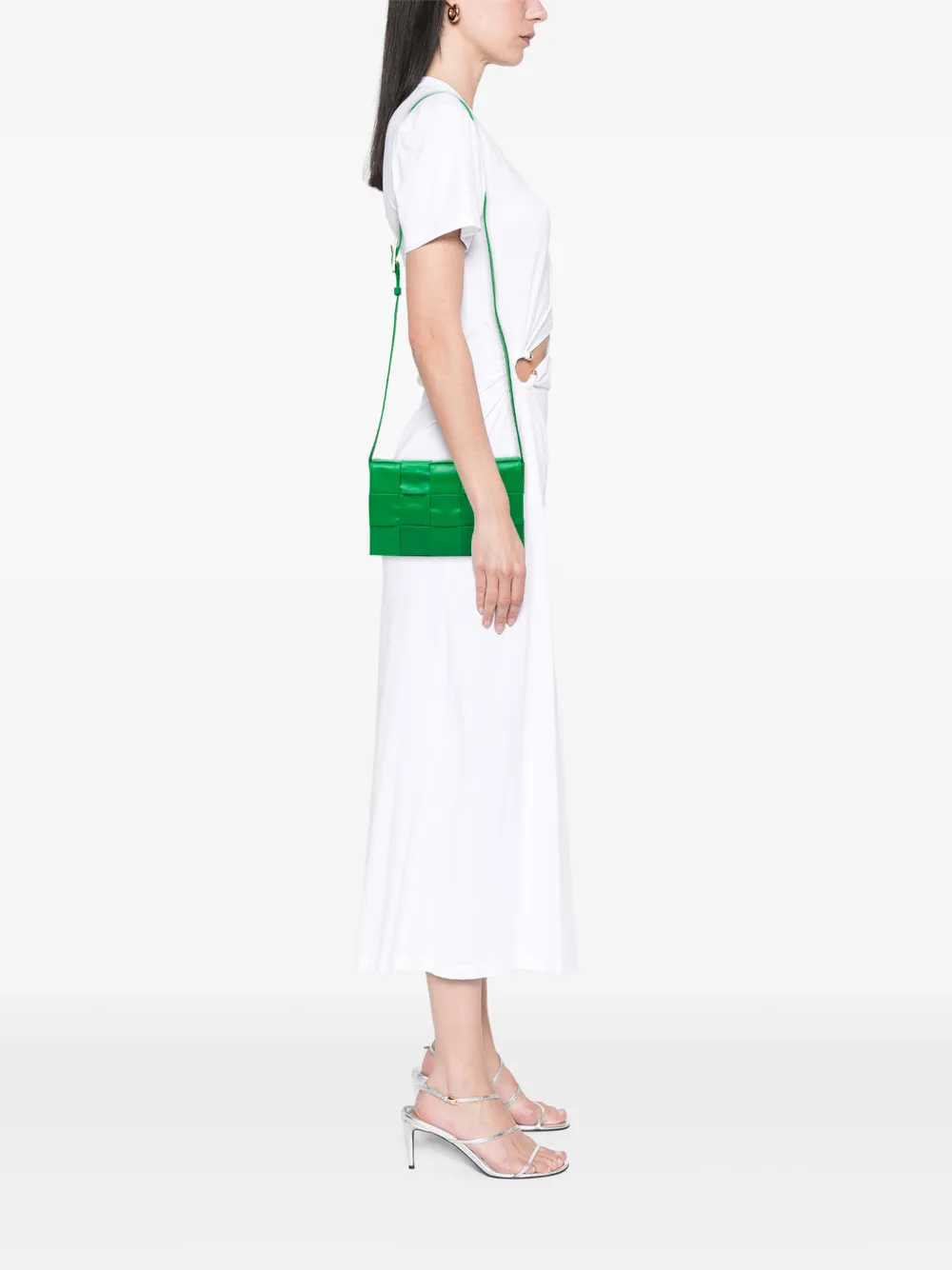 Bottega Veneta Pre-Owned 2012-2026 Nappa Intrecciato Cassette crossbodytas Groen