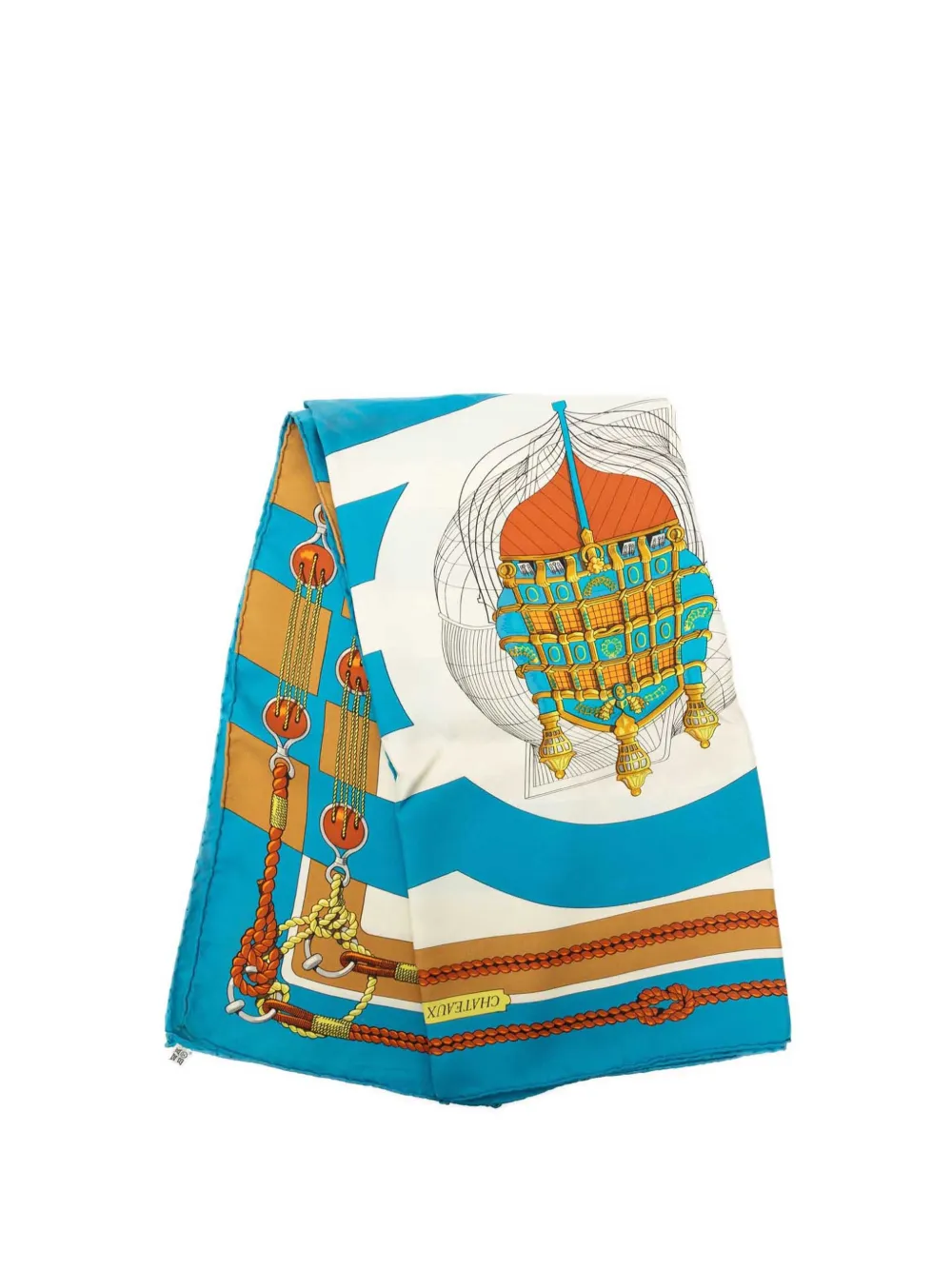 Hermès Pre-Owned 20th Century Chateaux D Arriere Silk Scarf 90 scarves - Blu