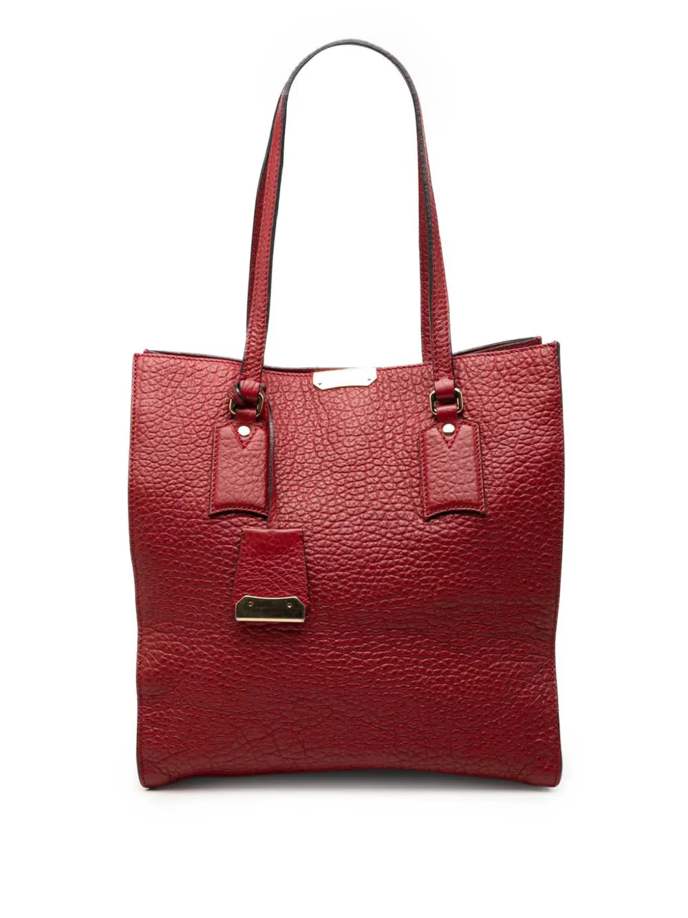 Burberry Pre-Owned 2000-2017 Grained Calfskin Heritage Woodbury tote bag - Rosso