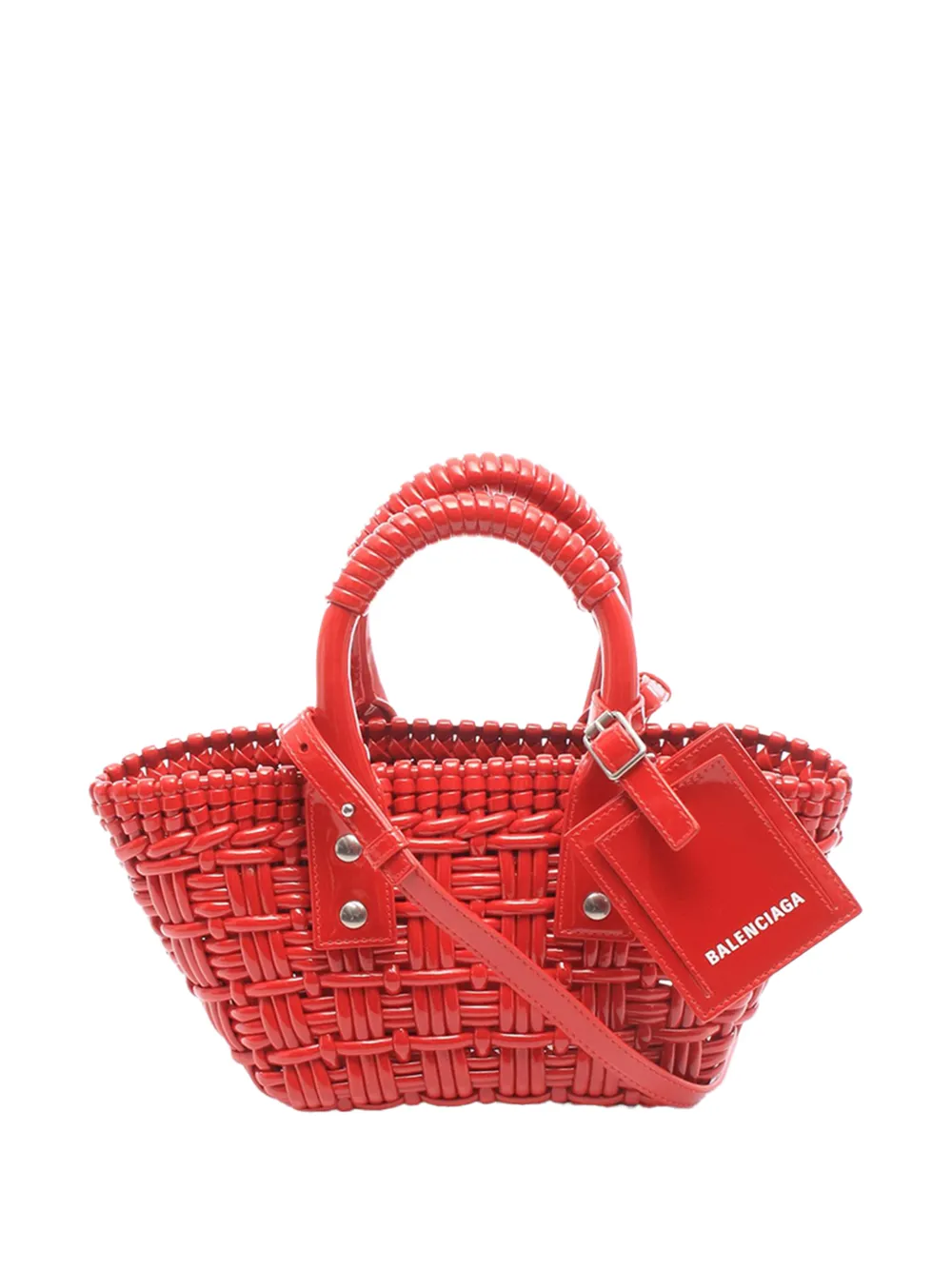 Balenciaga Pre-Owned 2018-2026 Faux Leather Bistro Panier XXS satchel - Rosso