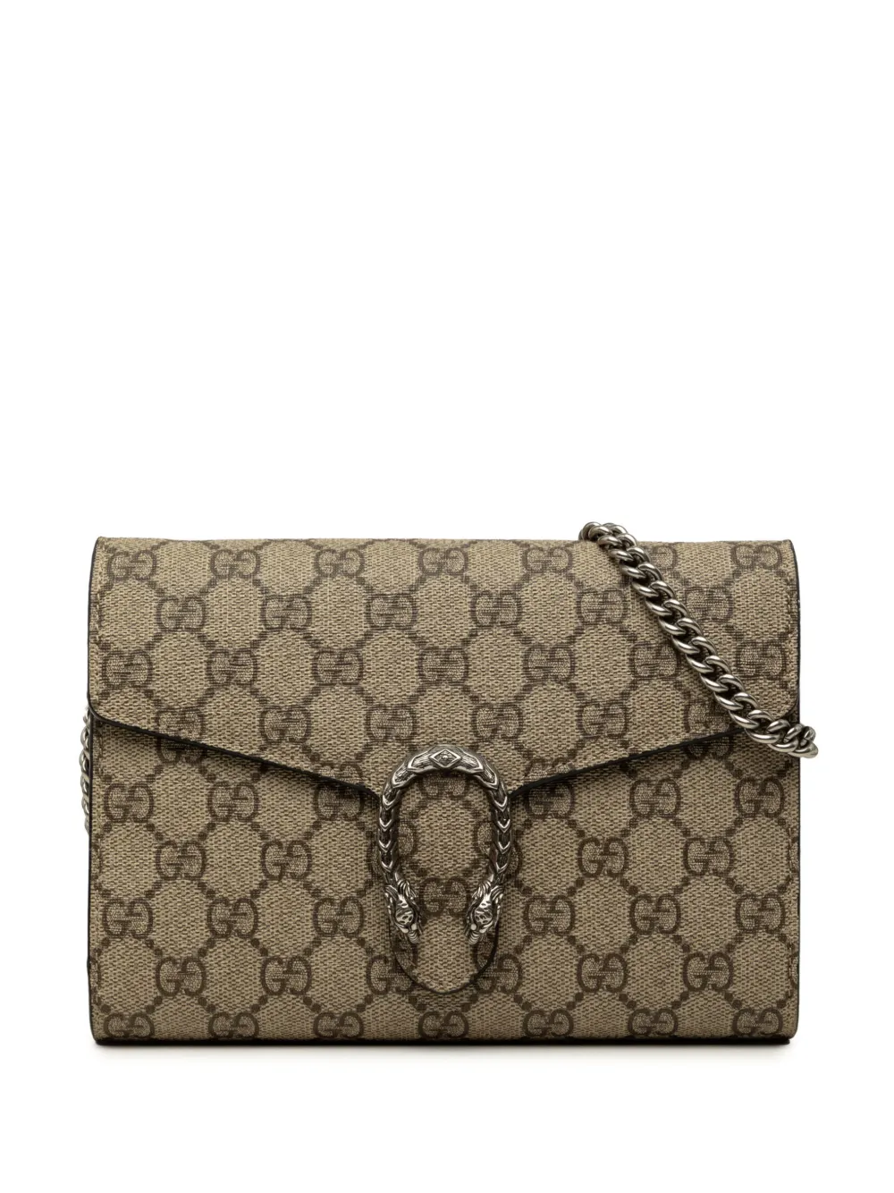 Gucci Pre-Owned 2016-2026 GG Supreme Dionysus Wallet on Chain crossbody bag - Toni neutri