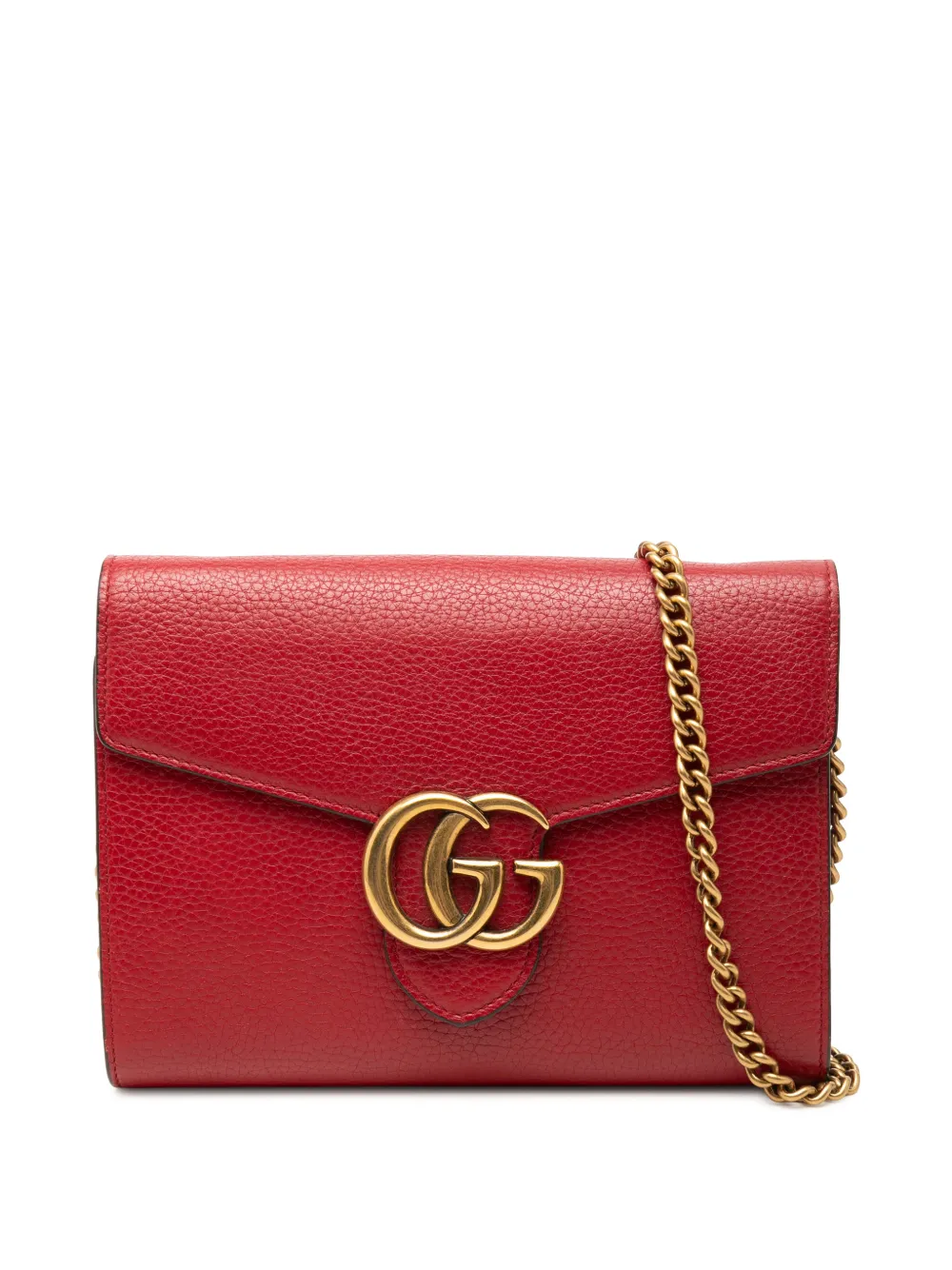 Gucci Pre-Owned 2016-2026 GG Marmont Calfskin Wallet on Chain crossbody bag - Rosso