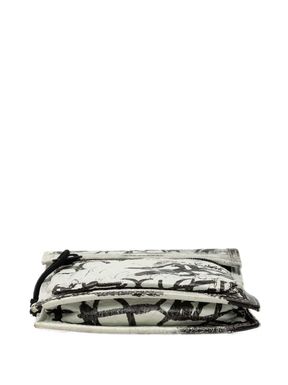 Balenciaga Pre-Owned 2019-2026 kleine Graffiti Explorer lamsleren crossbodytas Wit