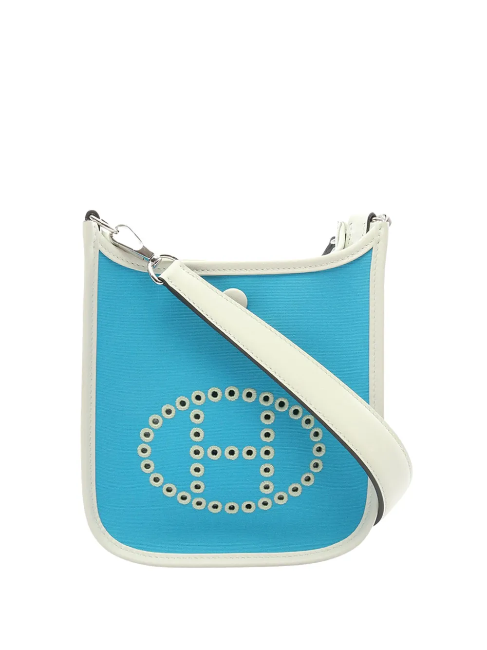 Hermès Pre-Owned 2023 Toile Officier and Swift Neo Evelyne 16 crossbody bag - Blu