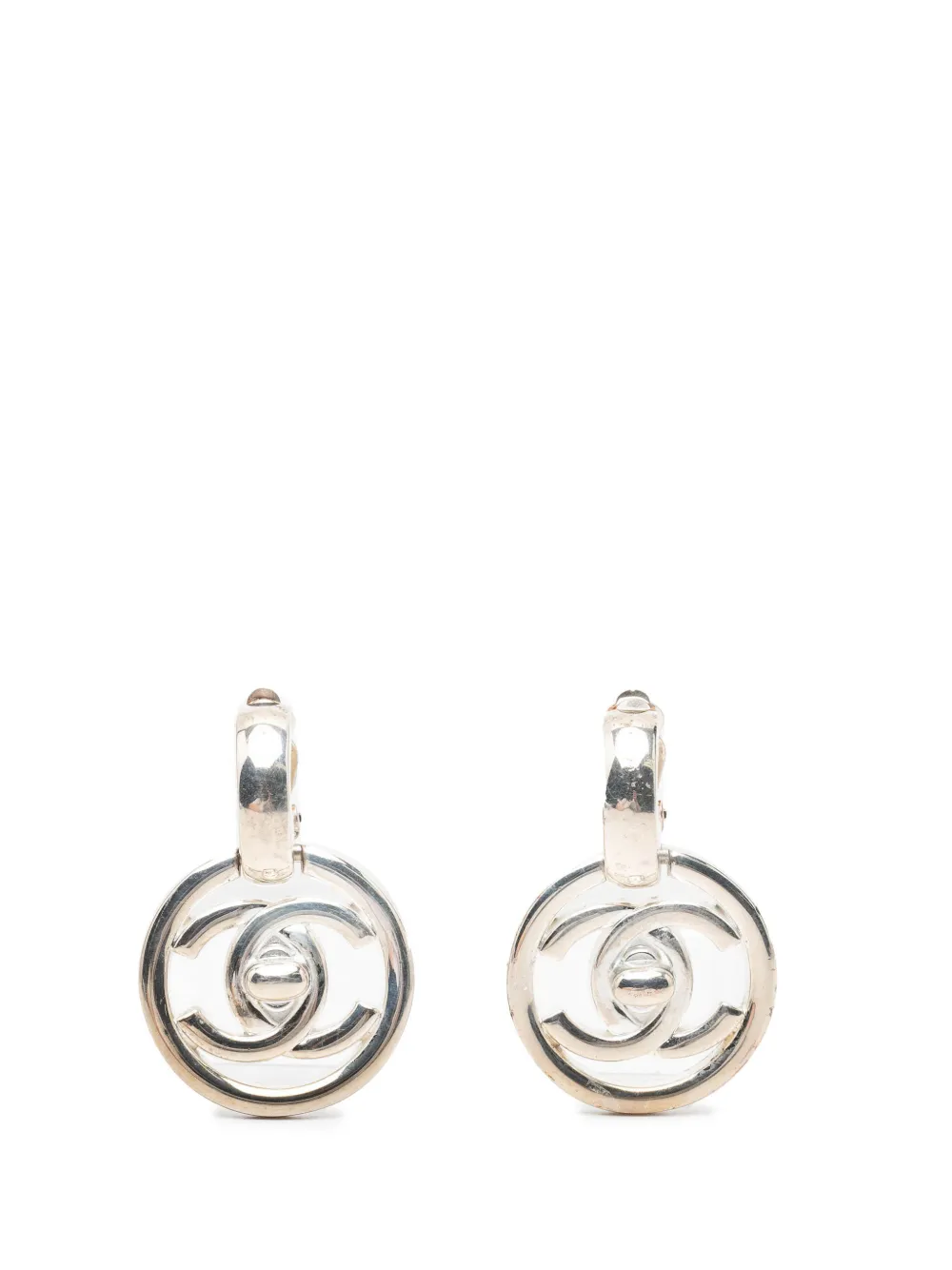 CHANEL Pre-Owned 1997 CC Brass Turn Lock Clip On Earrings costume earrings - Argento