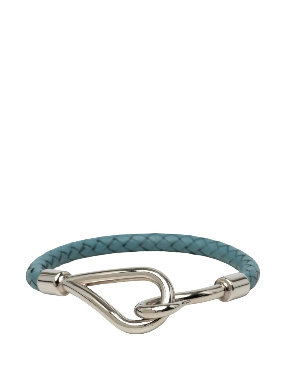 Hermès Pre-Owned 2000-2026 Palladium Plated and Woven Swift Jumbo H Bracelet costume bracelet - Blu