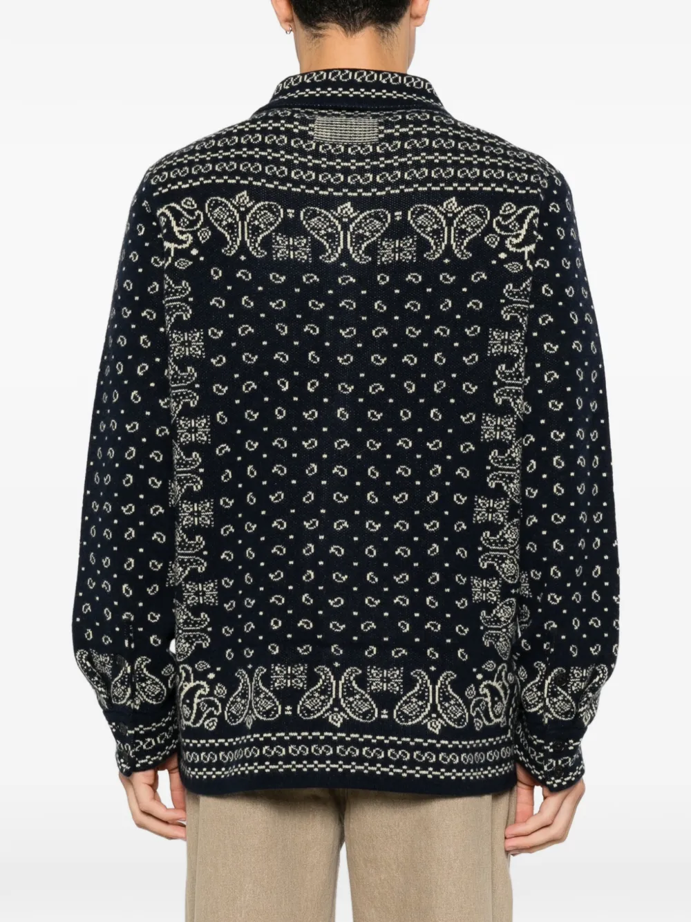 Guest In Residence Wild Rag Work kasjmieren vest met paisley-intarsia Blauw