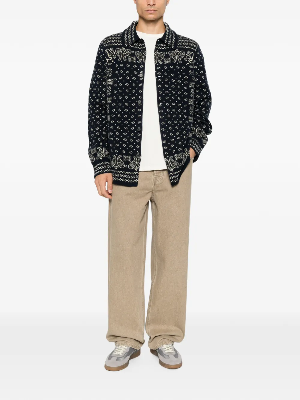 Guest In Residence Wild Rag Work kasjmieren vest met paisley-intarsia Blauw