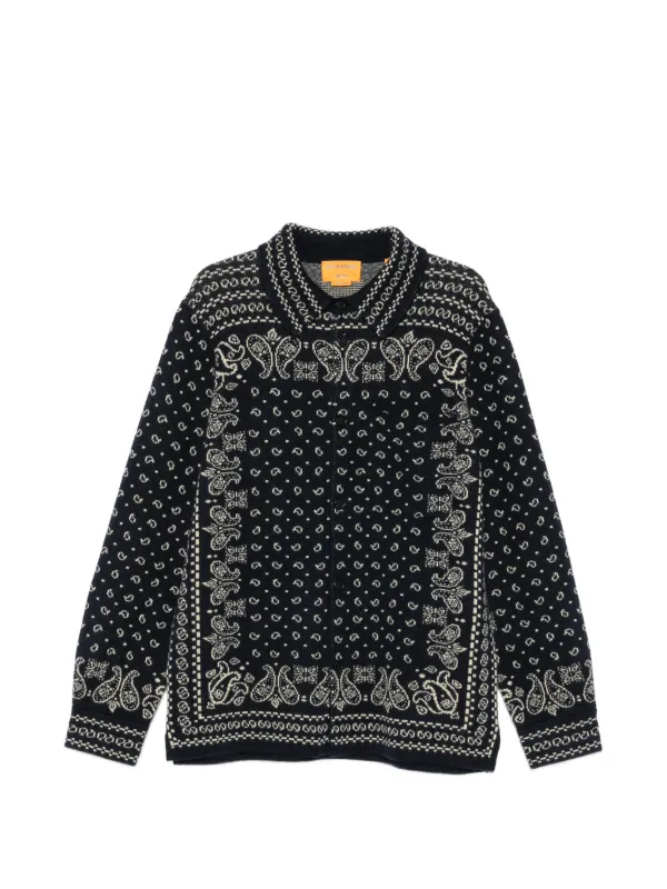 Guest In Residence Paisley-pattern Cashmere Cardigan in Blue
