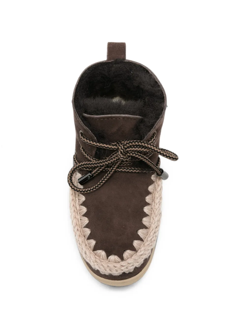 Mou Kids Eskimo crochet-trim suede boots Bruin