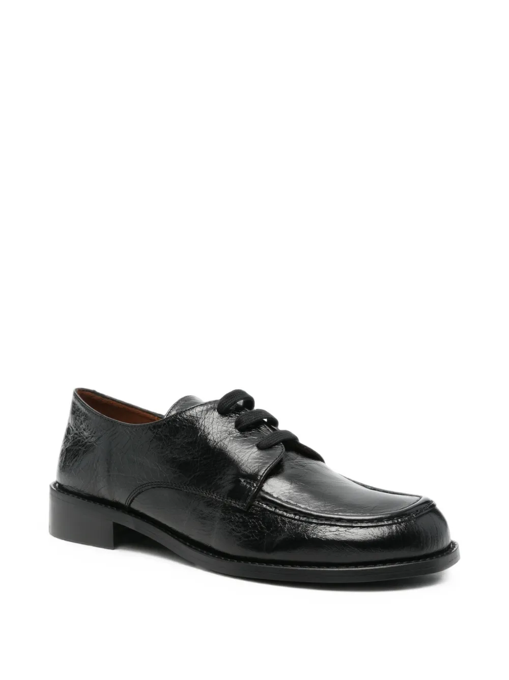 ANGEL ALARCON lace-up crinkled-effect derby shoes Zwart