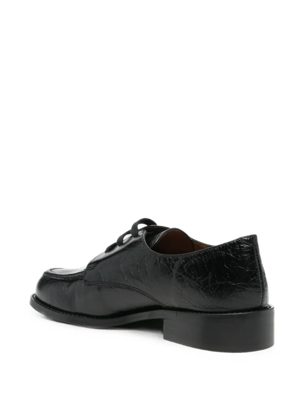 ANGEL ALARCON lace-up crinkled-effect derby shoes Zwart