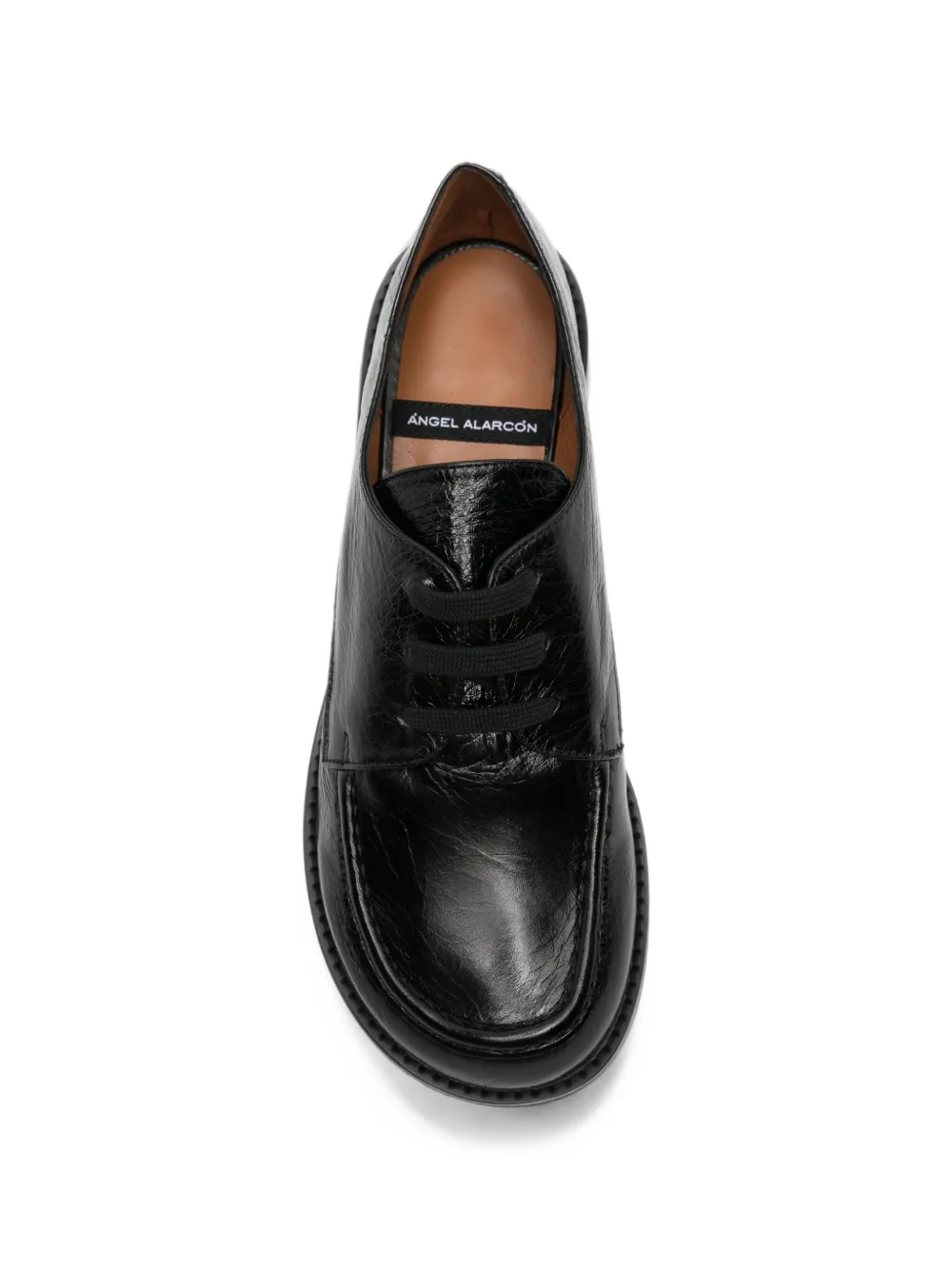ANGEL ALARCON lace-up crinkled-effect derby shoes Zwart