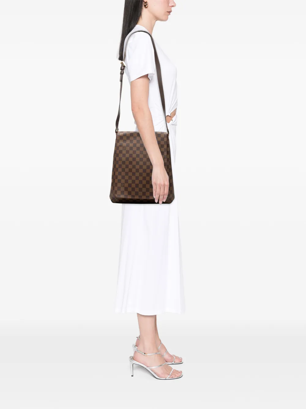 Louis Vuitton Pre-Owned 2003 Damier Ebène Musette Salsa GM crossbodytas Bruin