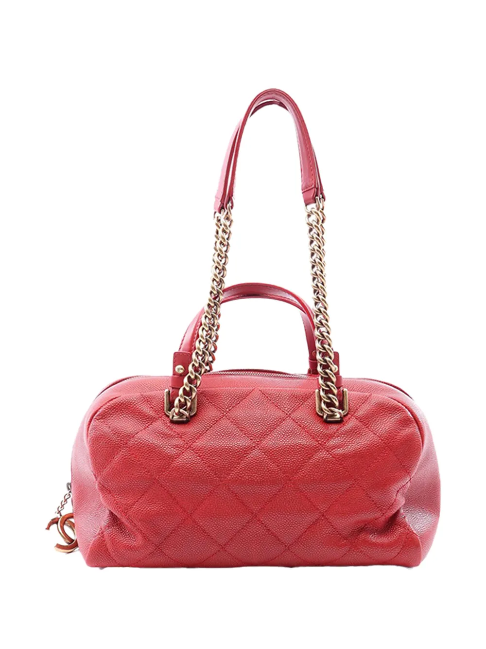 CHANEL Pre-Owned petit sac à main Express Bowling en cuir de veau effet vieilli (2012-2013) - Rouge