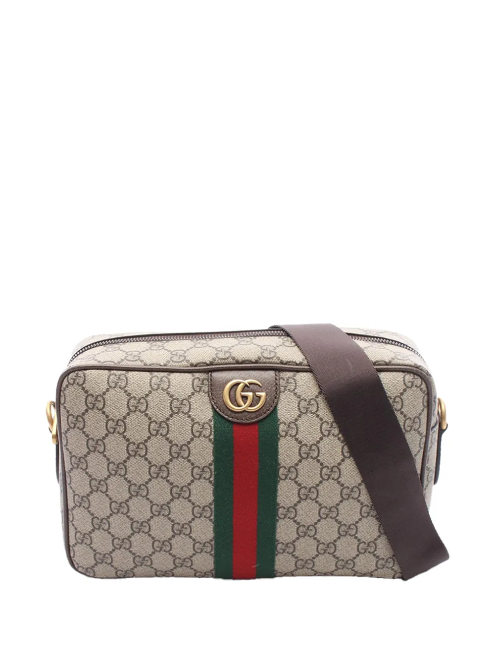 Gucci Pre-Owned 2000-2015 Small GG Supreme Web Ophidia Messenger Bag crossbody bag - Toni neutri