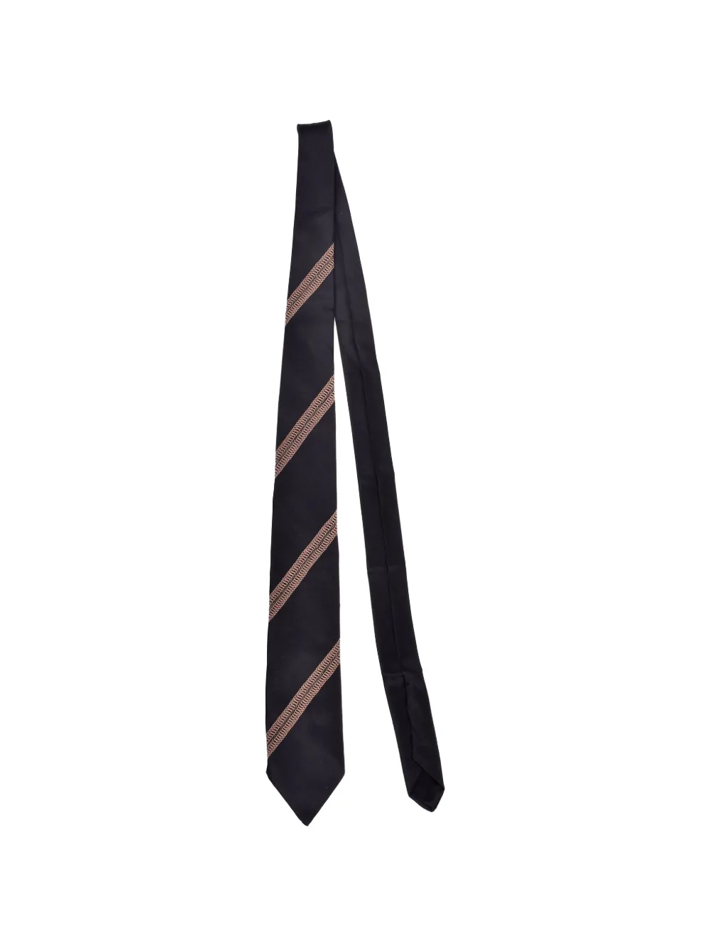 Brunello Cucinelli Monili-embroidered striped tie - Black