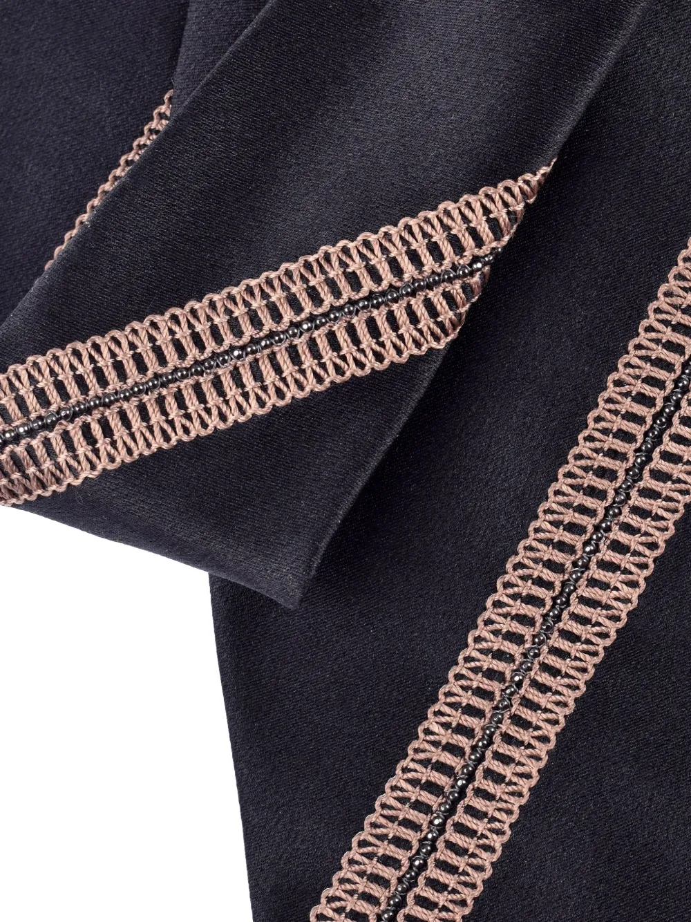 Brunello Cucinelli Monili-embroidered striped tie Zwart
