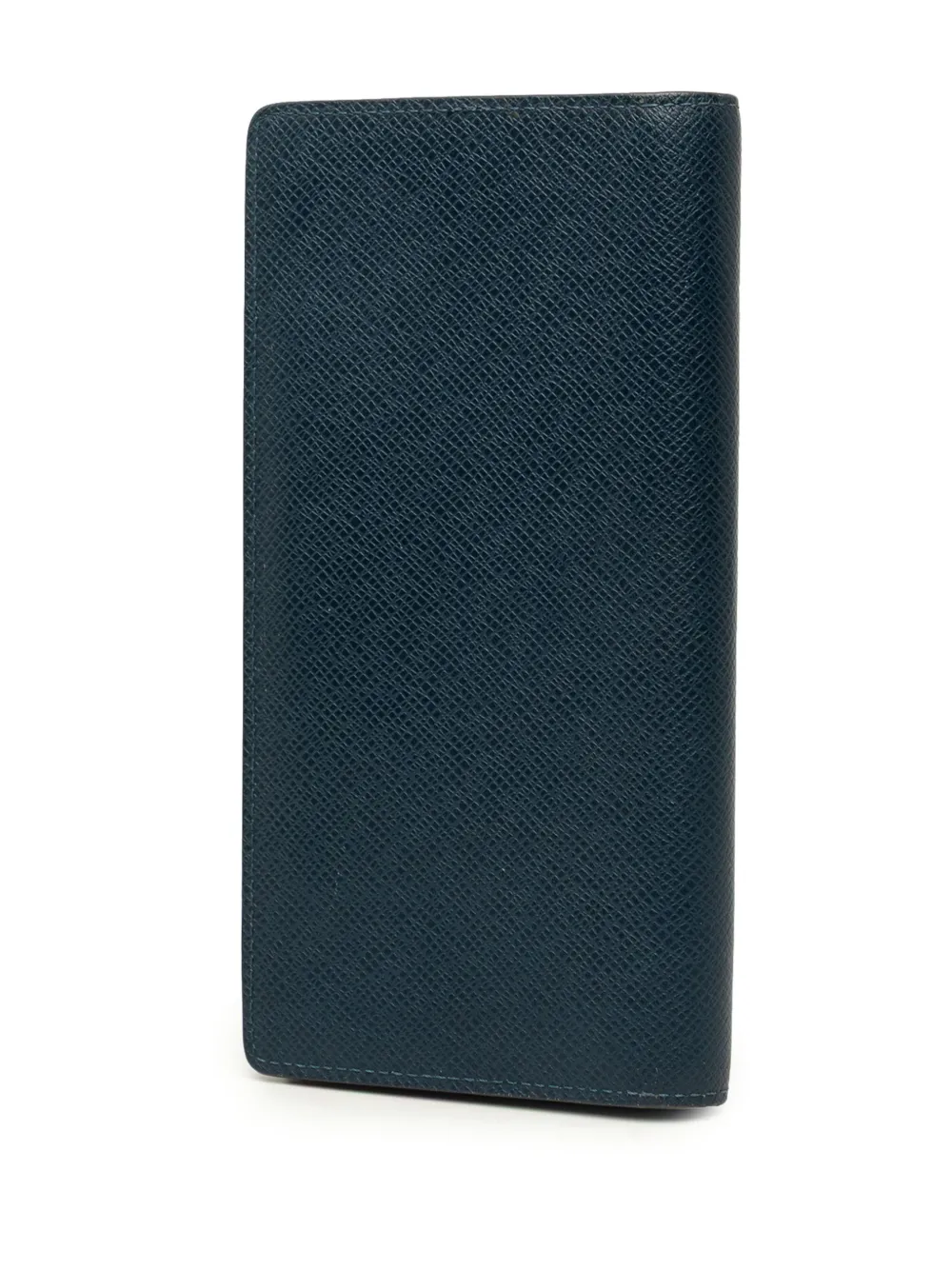 Louis Vuitton Pre-Owned 2015 Taiga Portefeuille Brazza Bifold lange portemonnee Blauw