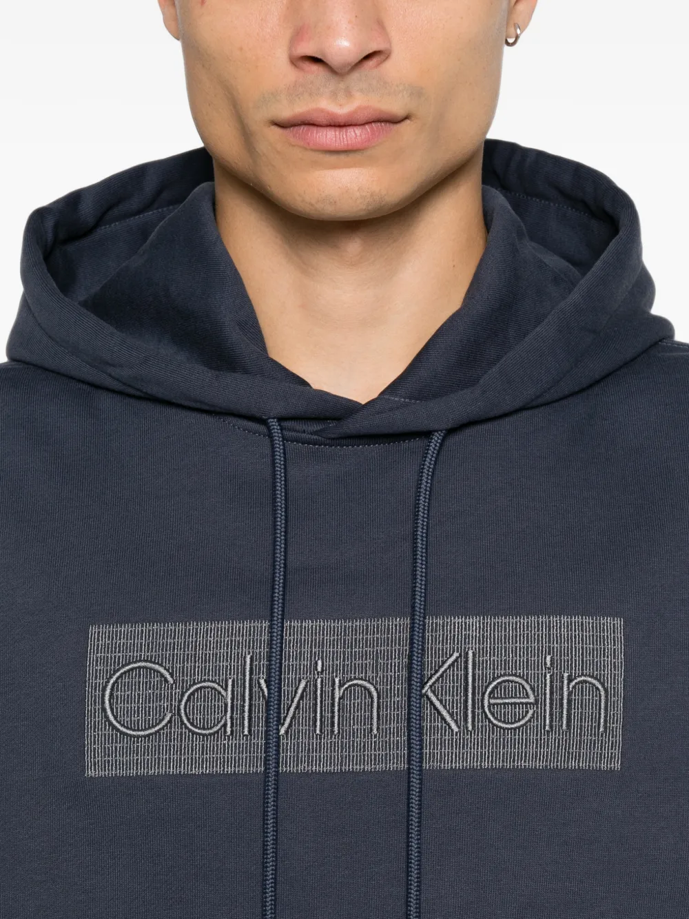 Calvin Klein Hoodie met logoprint en trekkoord Blauw