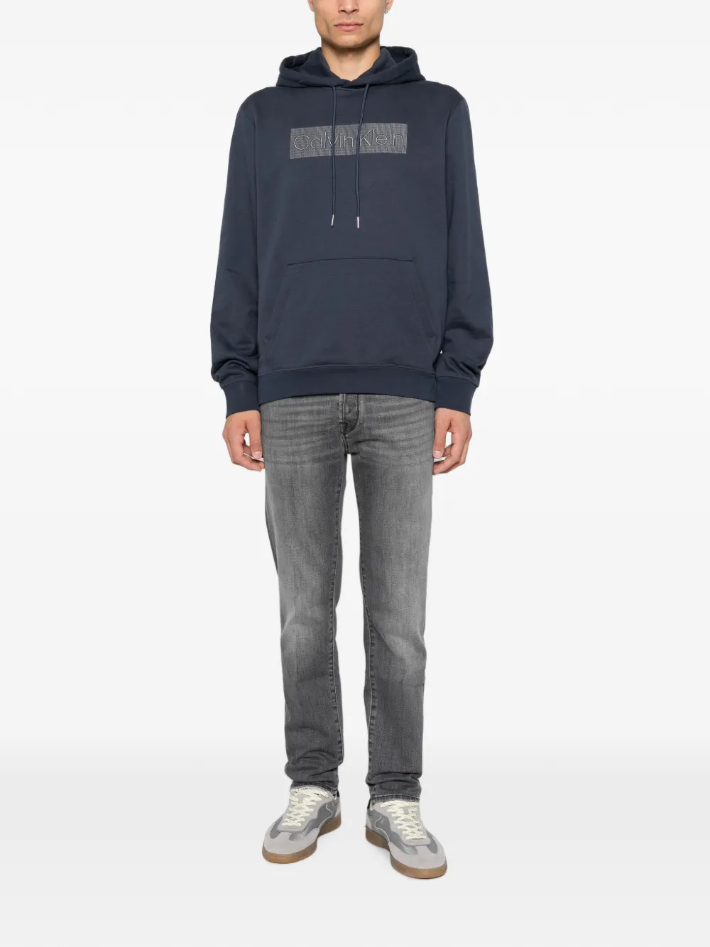 Calvin Klein Hoodie met logoprint en trekkoord Blauw