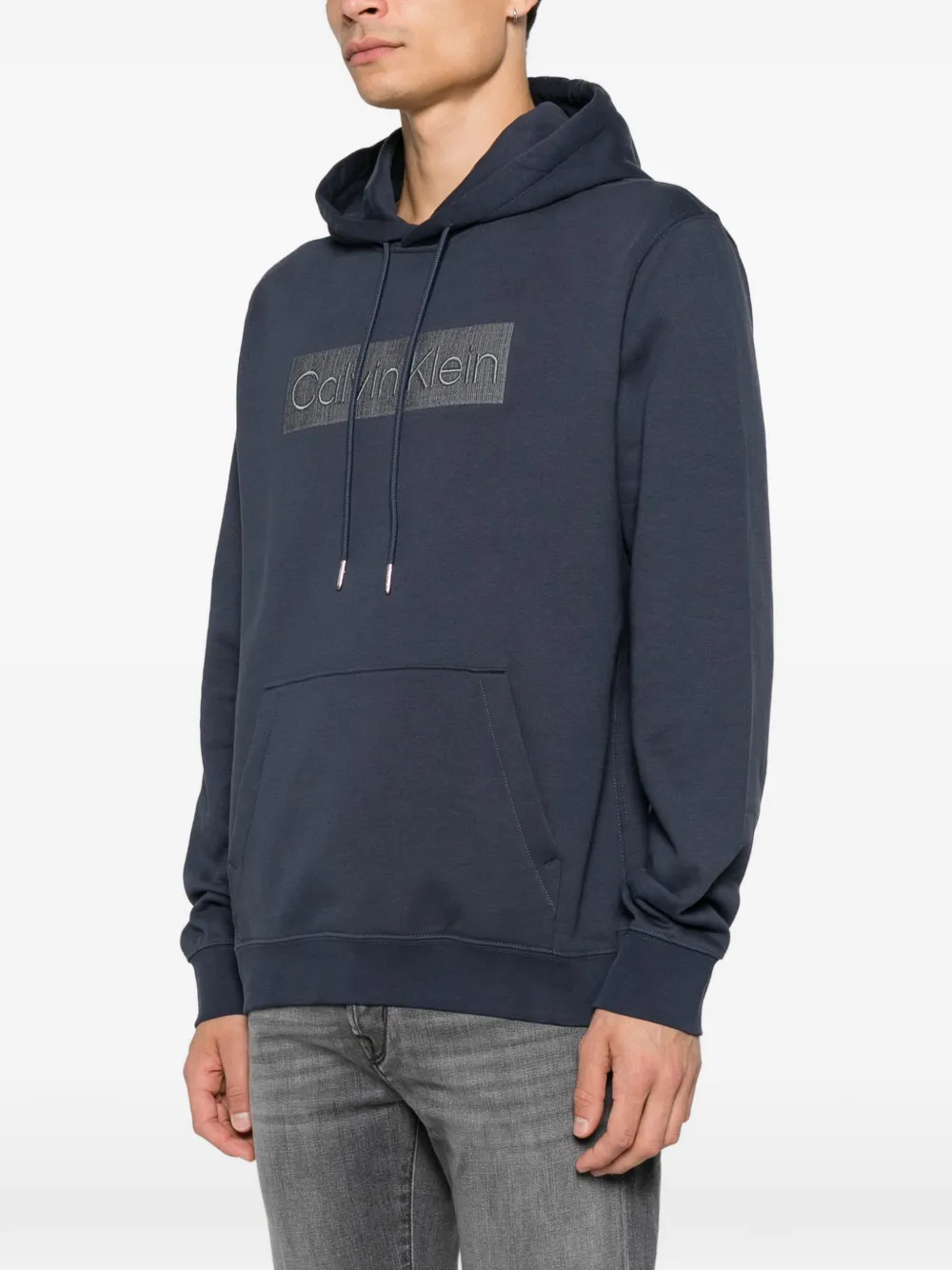 Calvin Klein Hoodie met logoprint en trekkoord Blauw