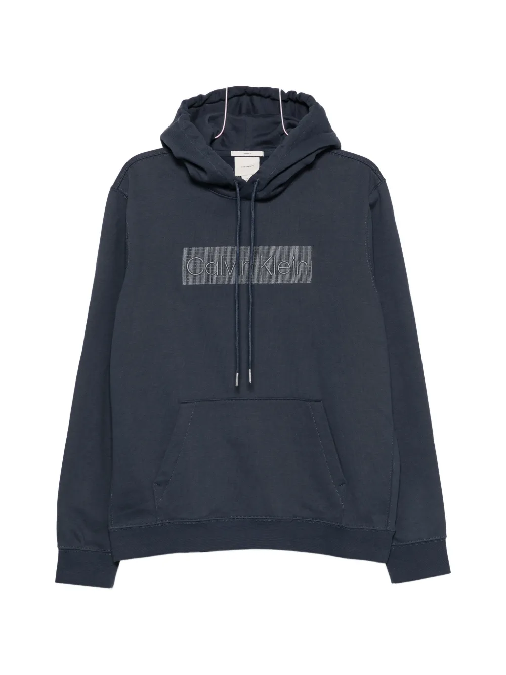 Calvin Klein logo-print drawstring hoodie - Blu