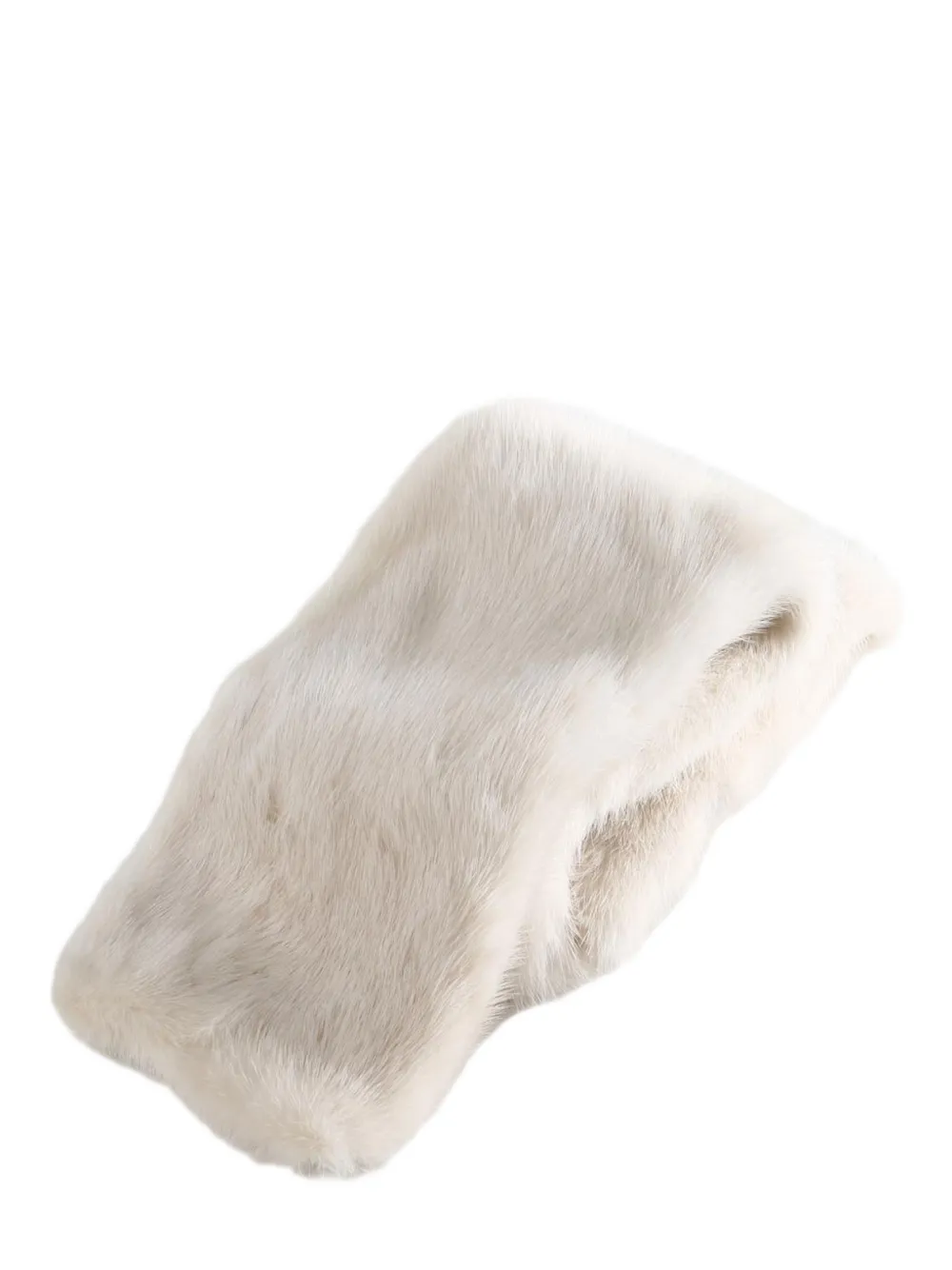 Yves Salomon Fur-texture Scarf in White, view 3