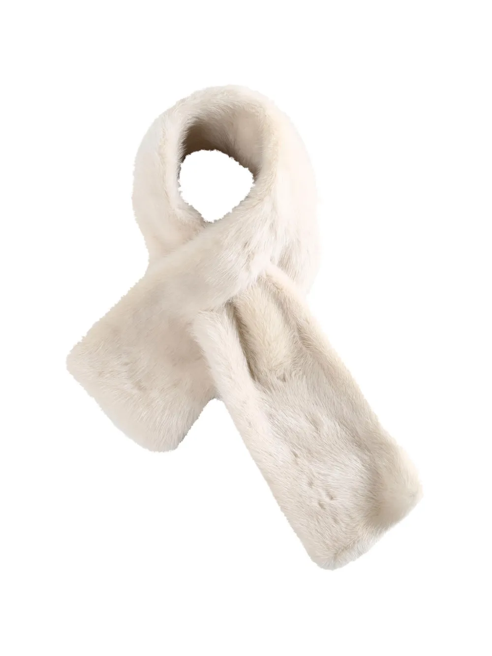 Yves Salomon Fur-texture Scarf in White, view 2