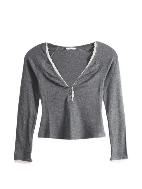 Free People A Little Bit Layering Oberteil mit Spitzenbesatz