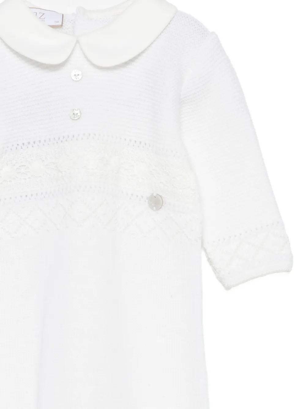Paz Rodriguez Paz lace-panel sleepsuit Wit