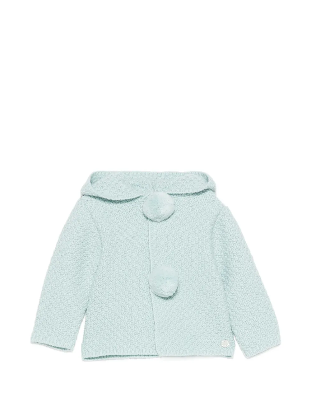 Paz Rodriguez Leira pom-pom knit coat - Verde